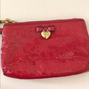 Red coach wristlet